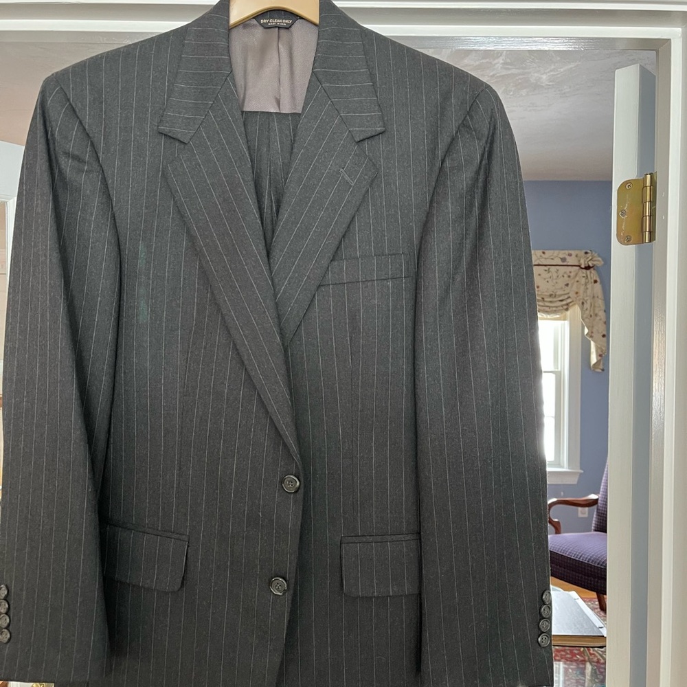 Men's Gray Pinstripe Blazer
